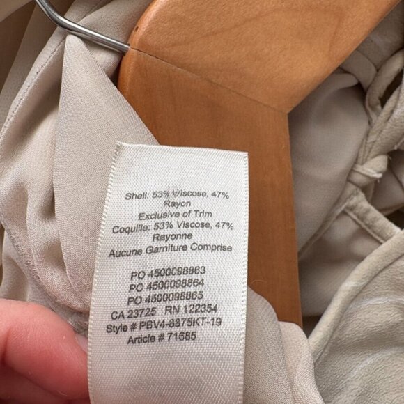 Aritzia Wilfred Fleurette Ruffled Wide Leg Jumpsuit Striped Cream Size Small - Picture 9 of 9